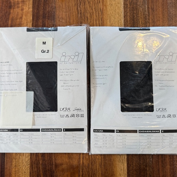 iril of Switzerland, lot of 2 pairs, Tights, Size Medium/2, Black - Picture 2 of 3